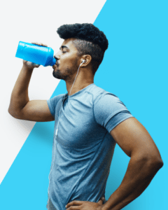 Man drinking from sports bottle